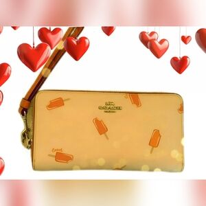 Coach Cream and Orange Popsicle Card Holder